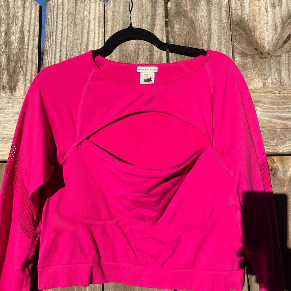 PINK Chloe X Halle Women's Pink Long Sleeve Athletic Top Sz XXL - Picture 2 of 9